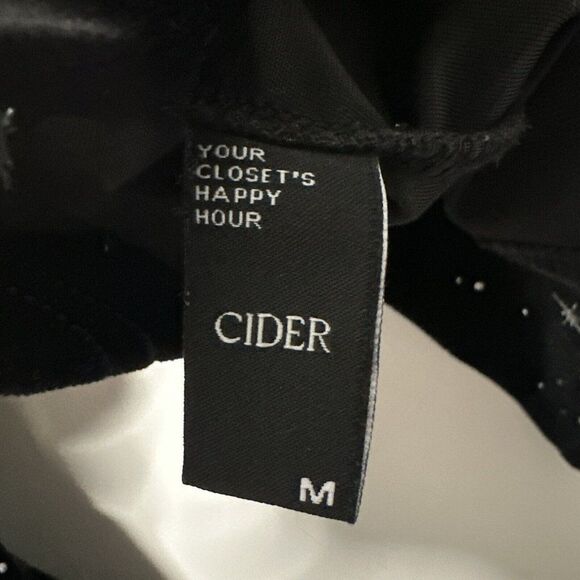 Cider Velvet Star Pattern Bell Sleeve Top Women’s M Black Festival Witchy Boho - Picture 7 of 10